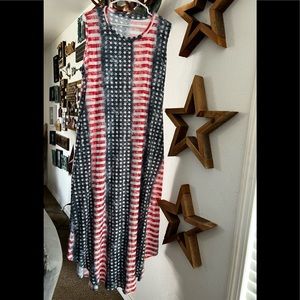 Womens American flag maxi dress